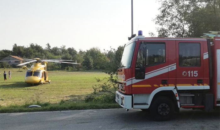 elicottero 118 prato vigili fuoco camion