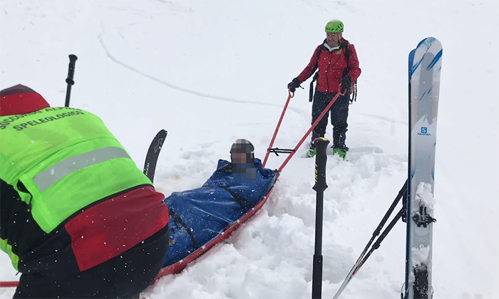 toboga neve soccorso barella 
