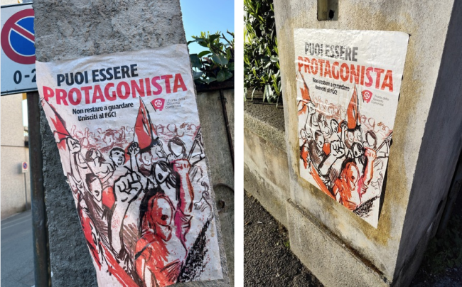 Manifesti fuori scuola, scoppia la polemica: la sinistra risponde alla destra